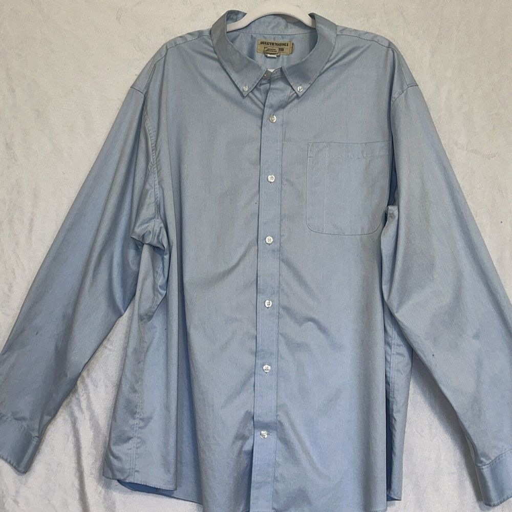 Duluth Trading Company Wrinkle Fighter Long Sleeve Shirt Size XXL / 2XL Blue